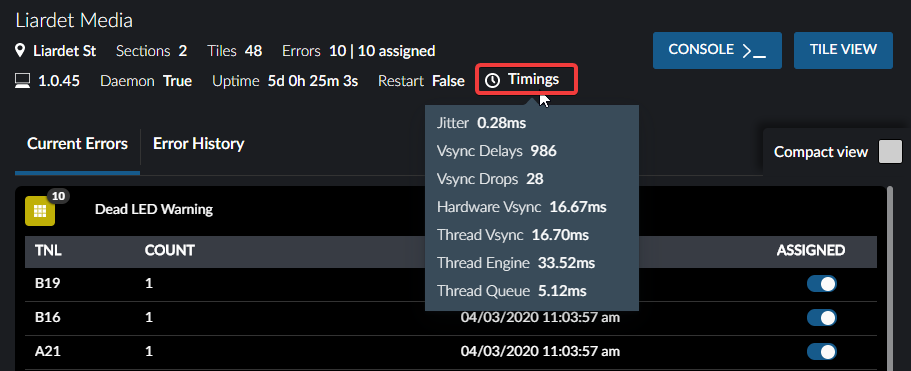 Timings