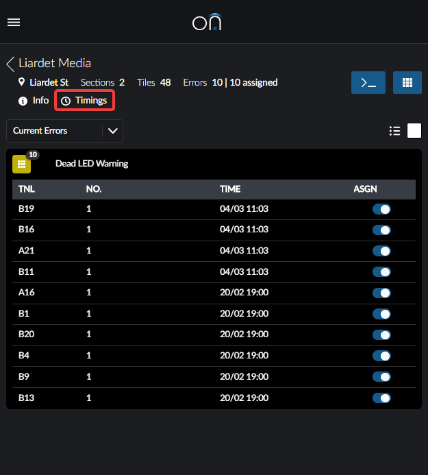 Timings Mobile