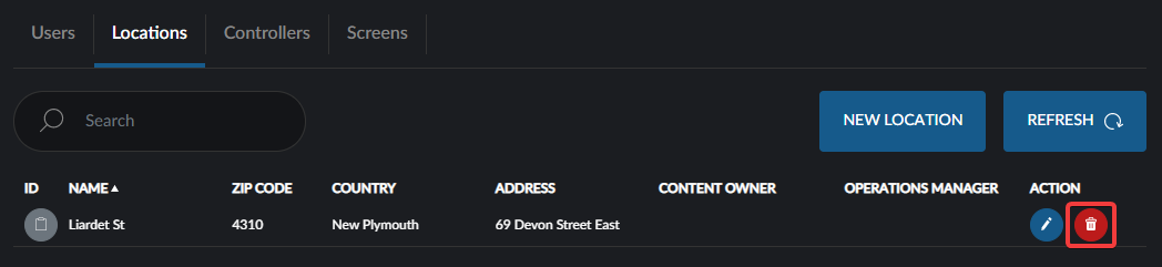 Delete Location