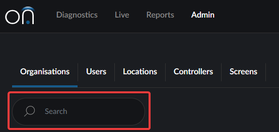 Organisation Menu