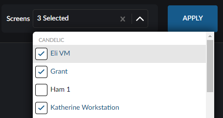 Screen Selection for Single Organisation